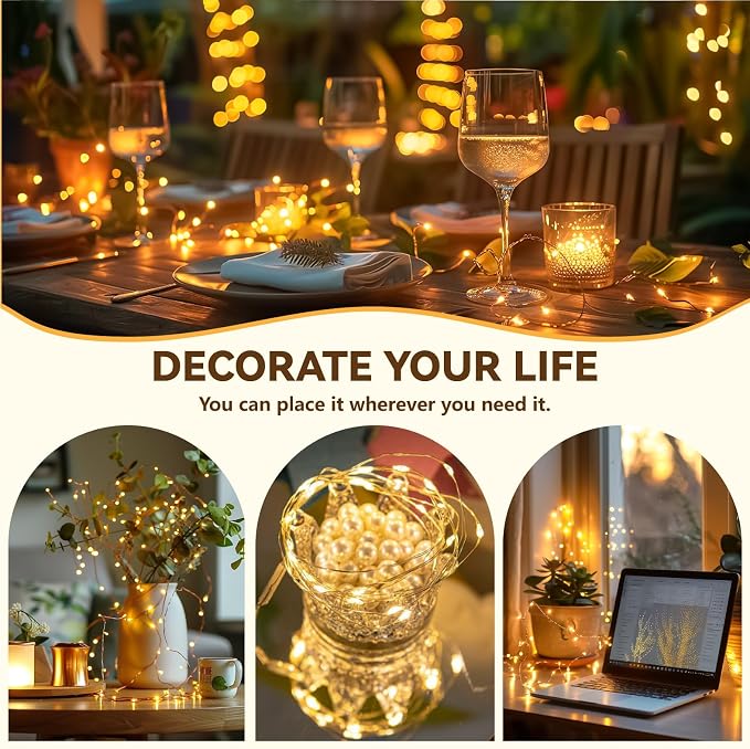 HXWEIYE Rechargeable Fairy Lights Battery Operated, DIY Timer & 8 Modes - Image 9