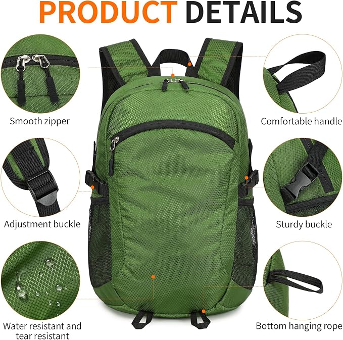 Small Hiking Backpack Travel Lightweight Hiking Packable Daypack - Image 7