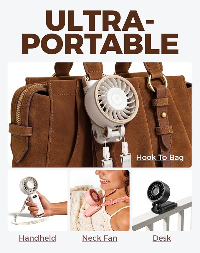 Diveblues Portable Turbo Fan, 100 Speed Handheld Fan - Image 5