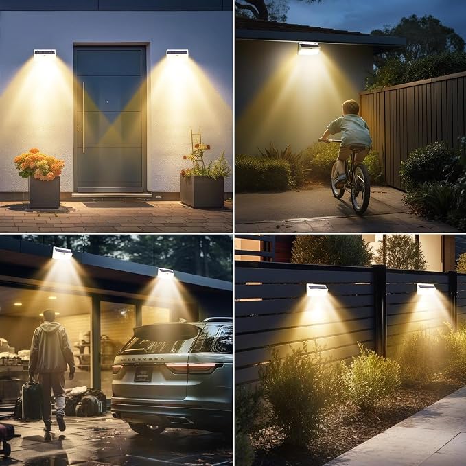Peasur 2 Pack 368 LED Solar Lights Outdoor Motion Sensor, Solar Fence - Image 7