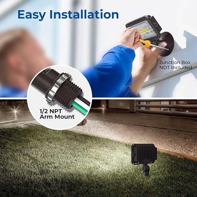 CINOTON 20W LED Flood Lights Outdoor, IP65 Waterproof Exterior Security Wall - Image 4