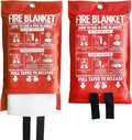 Fire Blanket for Kitchen and Home, Fiberglass Emergency Fire Blanket, 2 Pack by KingtooSize
