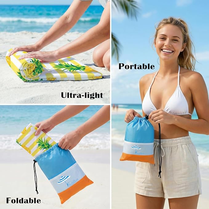 Famstar Beach Blanket Oversized Extra Large78 X 81", Waterproof Sandproof Beach - Image 7