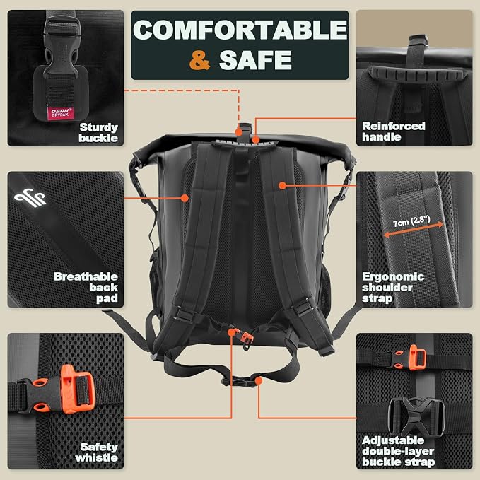 OSAH DRYPAK Waterproof Backpack Dry Bag 35L/55L/85L– Heavy Duty Roll-Top Hiking - Image 4