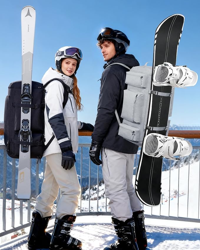 Ski Boot Bag Backpack for Helmet, 70L Waterproof Vacuum Backpack Travel - Image 7