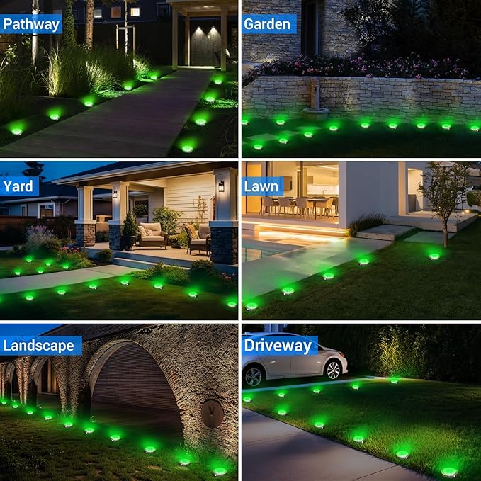 Peasur Mini Solar Ground Lights Outdoor, 2 Pack Flat Solar Powered Disc Lights - Image 6