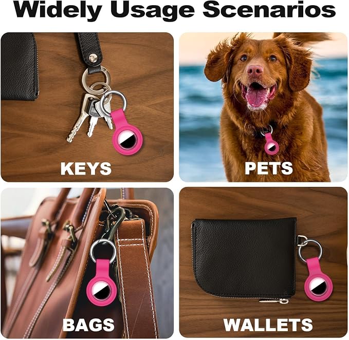 Linsaner Case for AirTag 2nd Gen & 1st Gen, Silicone Holder Keychain Key Ring - Image 3