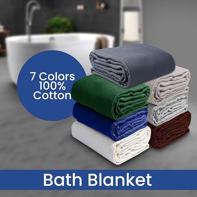 Linteum Textile Supply 100% Cotton Hospital Patient Bath Blanket, Bed Bath Sheet - Image 7