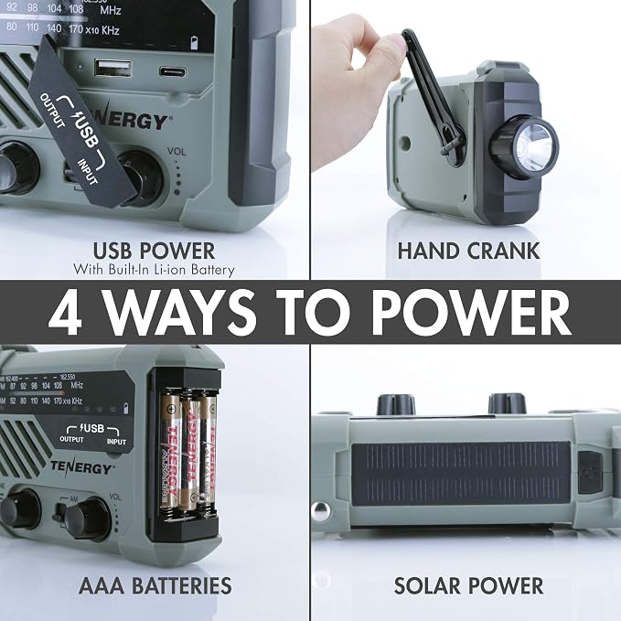 Tenergy Multifunctional Hand Crank Weather Radio - Image 3