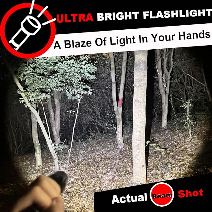 1 Mode Flashlights 2 Pack, Super Bright Zoomable LED Tactical Flashlight High - Image 3