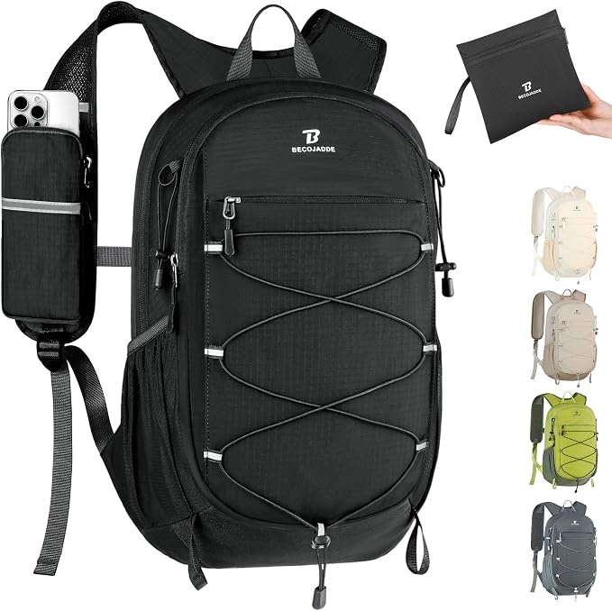 BECOJADDE Hiking Backpack 15L Small Backpack Packable Day pack Water Resistant by BECOJADDE
