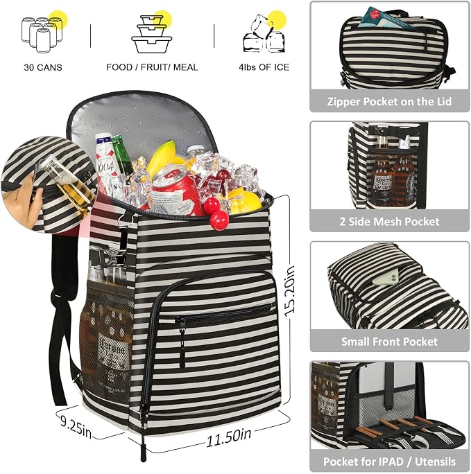 Cooler Backpack Insulated Leakproof Waterproof Backpack Cooler Bag 30/45 Cans - Image 2