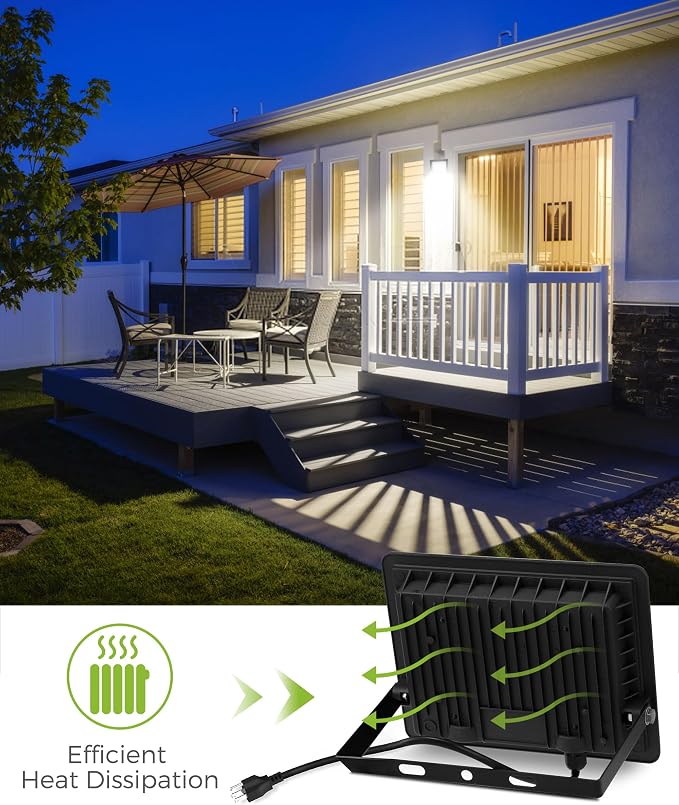 L LOHAS LED Dusk to Dawn Floodlight Outdoor, 50W Auto On/Off 6000K Daylight - Image 4