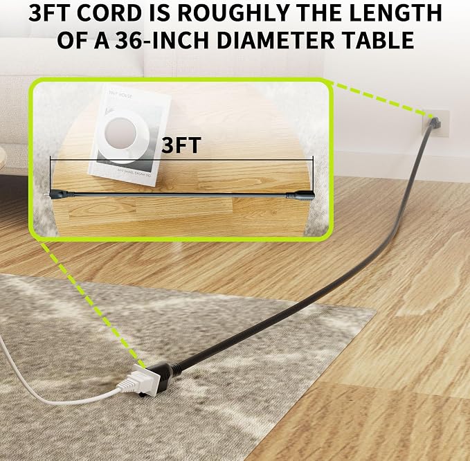 16/3 3FT 13A 125V 1625W, Short Extension Cord - Image 2