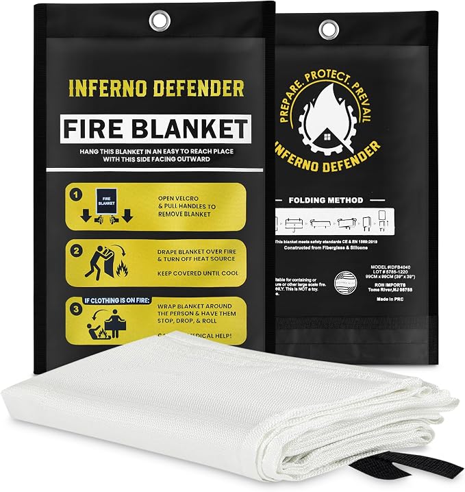 Emergency Fire Blanket For Home And Kitchen, Safe Touch Silicone Coated by Unknown