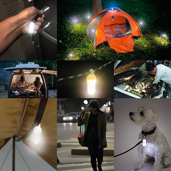 USB Mini LED Lantern, 2 Pack Waterproof EDC Keychain LED Flashlight - Image 8