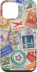 World Map Travel Passport Stamps Postage Stamp Case by Unknown