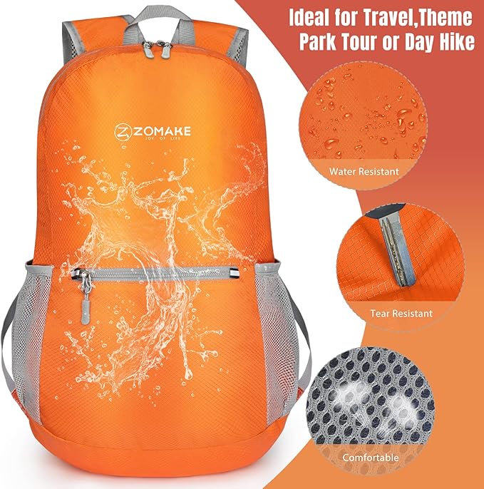 ZOMAKE Ultra Lightweight Hiking Backpack 20L, Packable Small Backpacks Water - Image 4