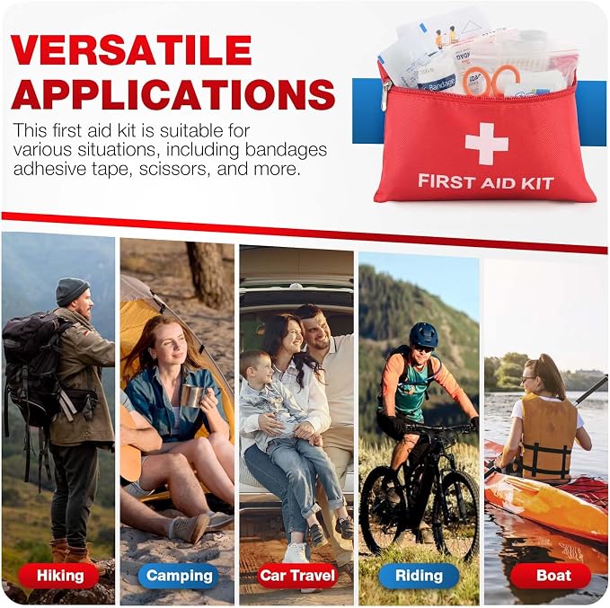 First Aid Kit for Home Car Travel 107 Piece Emergency Kits for Hiking Camping - Image 6