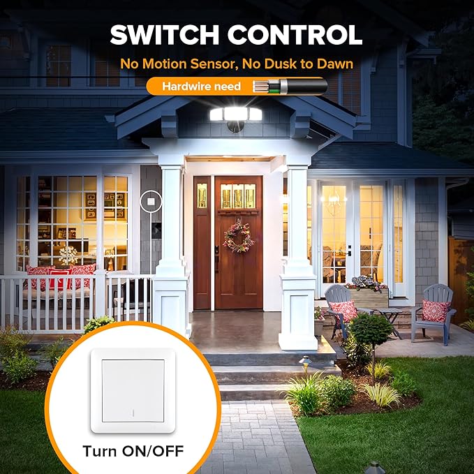LUTEC 75W 8000 Lumen Floods Light Outdoor, Switch Controlled LED Security Lights - Image 2