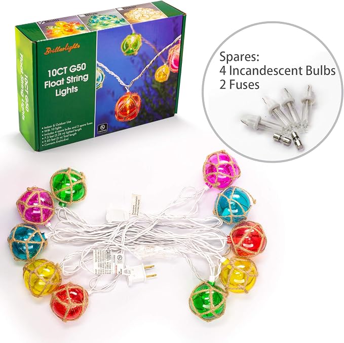 Brillarlights Nautical Fishing Float String Lights, Beach Themed Buoy Lights - Image 7