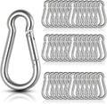 60Pcs Stainless Steel Carabiner Clip Spring-Snap Hook 1/4 in, M6 x 2 3/8 Inch by LISHINE