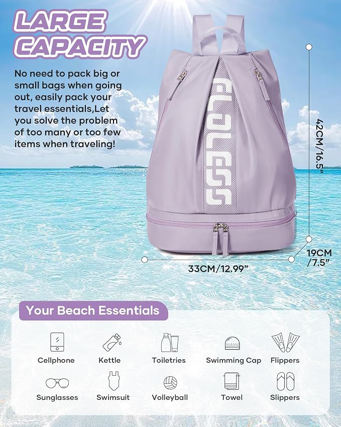 Gym Backpack for Women with Shoe Compartment, Sport Backpack Casual Daypack for - Image 3