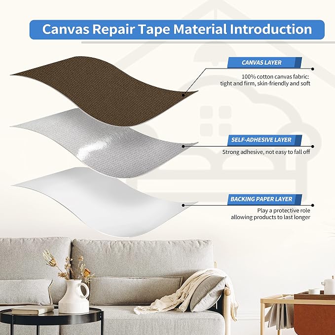 KING MOUNTAIN Canvas Repair Patch 16×60 Inch Self-Adhesive Waterproof Fabric - Image 3
