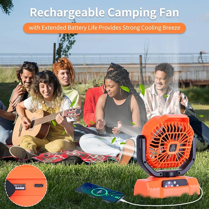 AVV 20000mAh High Speed Portable Camping Rechargeable Fan - Image 4