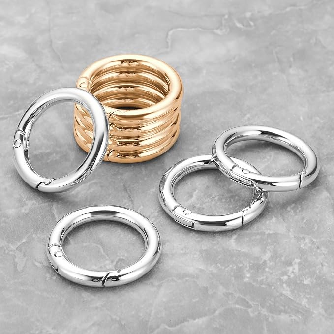 Gkeygo 1 Inch Keychain Rings, 8 Pack Round Carabiner Clip - Image 8