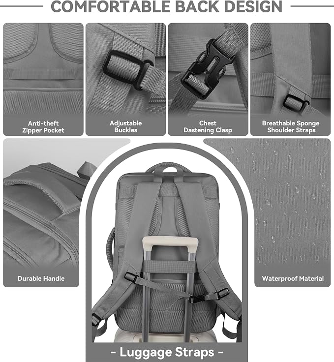 AREYTECO 60L Travel Laptop Backpack - Image 5