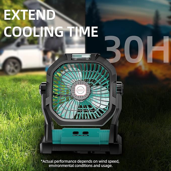 Camping Fan Rechargeable, 20000mAh Battery Powered Portable Fan - Image 9