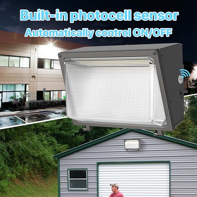 HYPERLITE LED Wall Pack Light: 120W Glass Lens LED Wall Packs Outside Lighting - Image 3