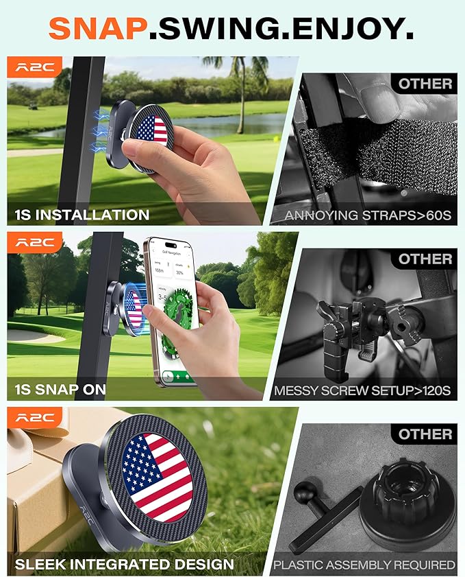 A2C Alloy Magnetic Golf Cart Phone Holder - Image 3