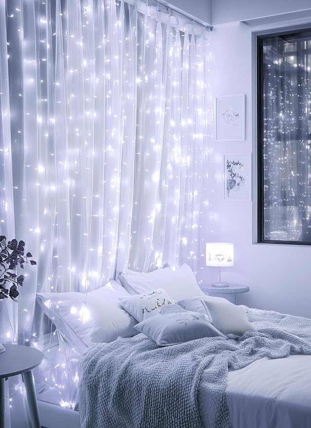Brightown 300 LED Fairy Curtain Lights, 9.8ft x 9.8ft String Lights, USB Plug - Image 4
