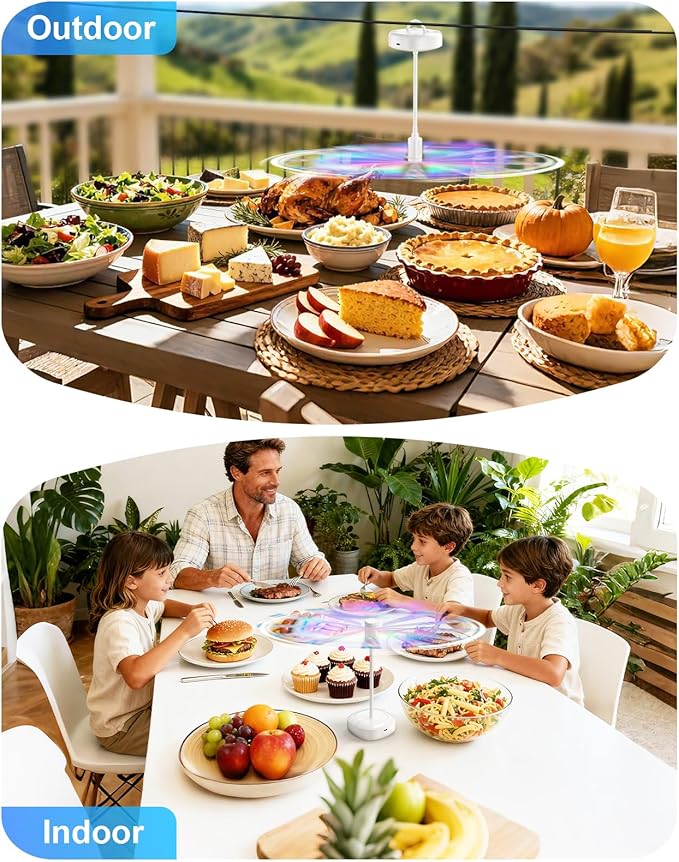 Edvision 4 Pack Food Table Fan, 2000mAh USB Powered Rechargeable Food Fan - Image 7