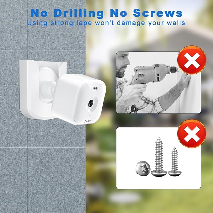 No Drill No Screw Blink Mini Camera Mount, Strong Adhesive Camera Wall Mount - Image 3