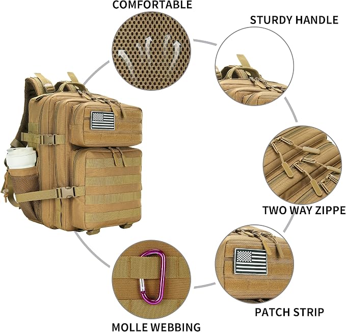 Lovelinks21 25L Military Tactical Backpack Small Assault Pack Molle Daypack - Image 4