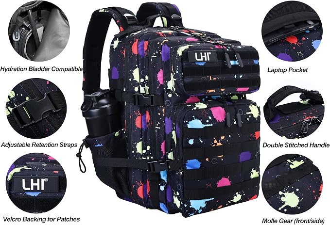 LHI Military Tactical Backpack for Men and Women 45L Army 3 Days Assault Pack - Image 5