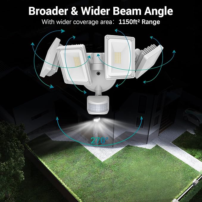 USTELLAR 100W 10000LM LED Security Lights Motion Sensor Outdoor, Remote Control - Image 3