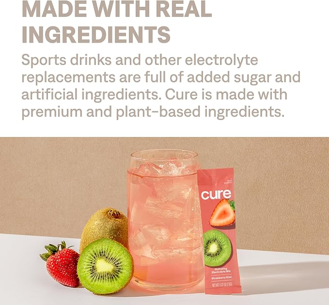 Cure Hydration | Plant-Based Electrolyte Drink Mix | No Added Sugar | FSA-HSA | - Image 7