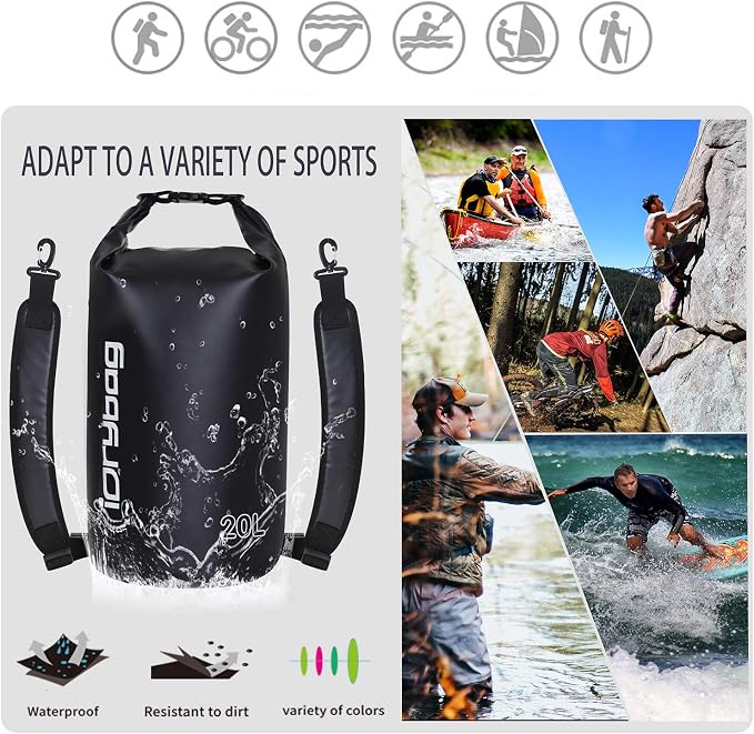 IDRYBAG Dry Bag for Kayaking Waterproof 2L/5L/10L/15L/20L, Small Dry Sack - Image 5