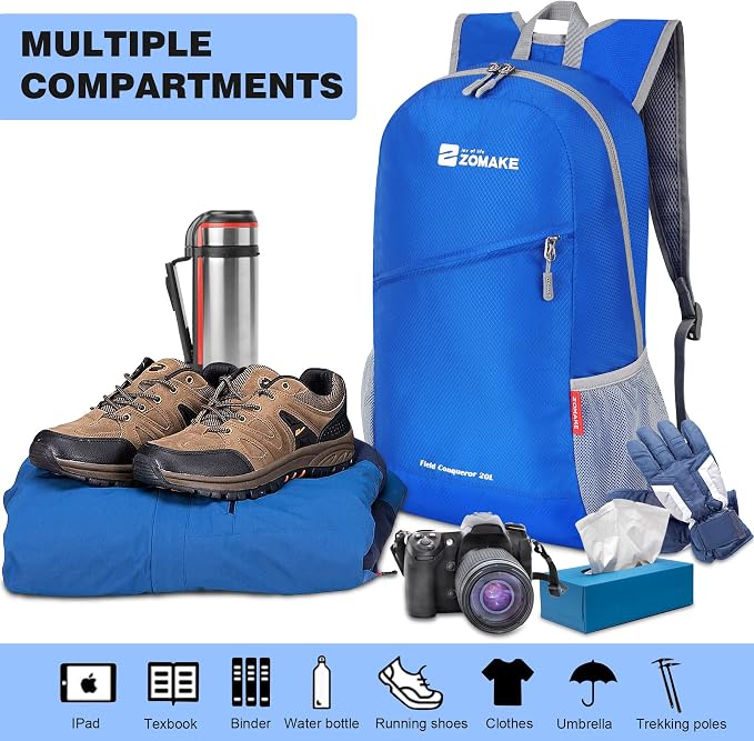 ZOMAKE Lightweight Packable Backpack, Foldable Backpacks Small Daypack - Image 3