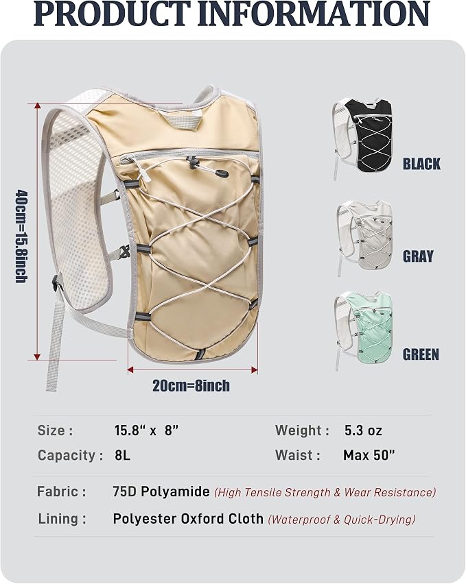 Small Lightweight Hiking Backpack, 3D Breathable Mesh Backpack - Image 8