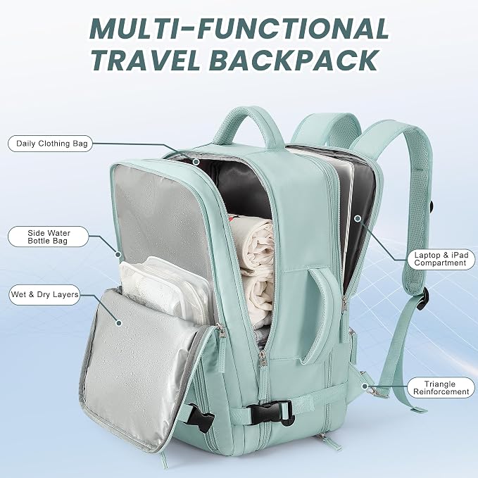 Beraliy Large Travel Backpack for Women Airline Approved, Carry On Backpack - Image 3