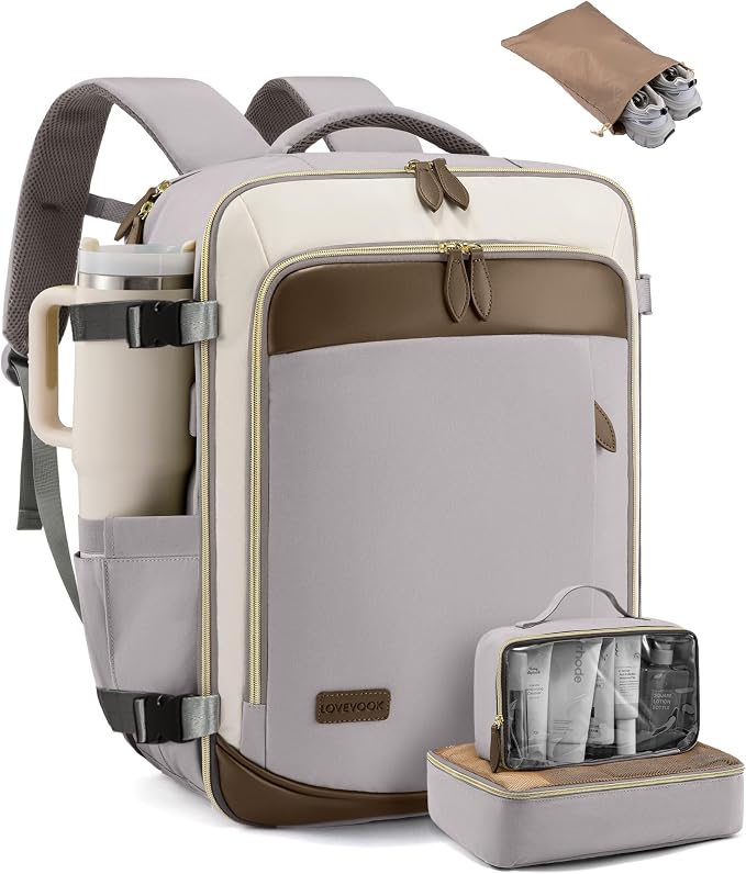 LOVEVOOK 50L Travel Backpack Carry On Airline Approved, Large Backpack by LOVEVOOK