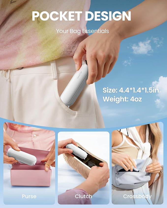 Gaiatop Portable Handheld Fan, 3 in 1 Mini Fan Handheld, Foldable Personal Fans - Image 2