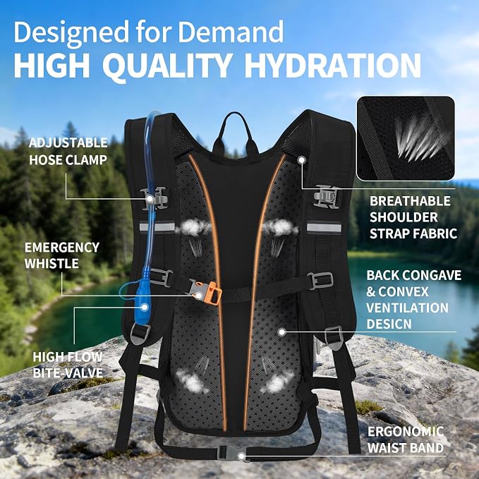 KABAQOO Hydration Backpack, 18L Multipurpose Hiking Backpack - Image 4