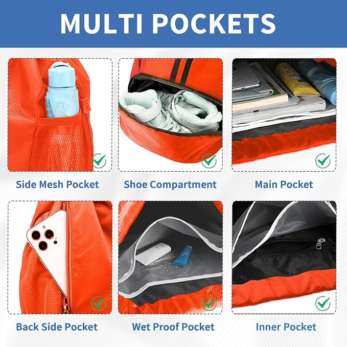 JELUTAR Drawstring Backpack Gym Bag - Image 3