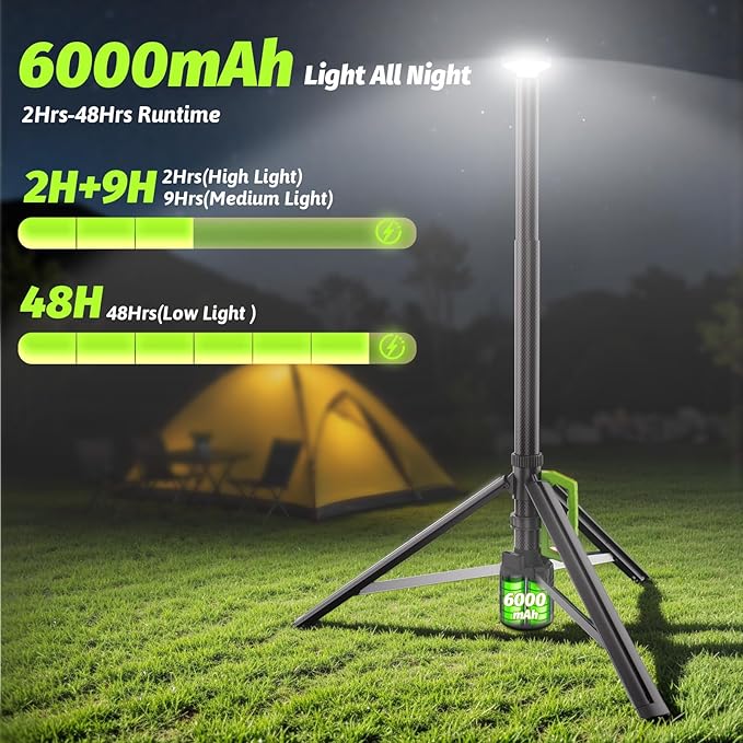 Tresda Rechargeable Telescopic Camping Light, 8.4FT LED Work Light - Image 5